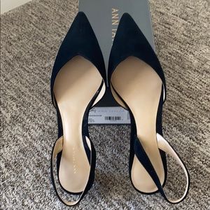 Ann Taylor Elora suede sling back pump